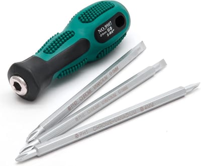 Magnetische ratelschroevendraaier - Multifunctioneel gereedschap - Klusklusjes thuis - 6-in-1 dubbele bits - 105mm handvat