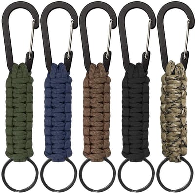 Golden crown - Paracord Sleutelhangers met Karabijnhaak - Gevlochten Sleutelkoord - Duurzaam en Sterk - Geschikt voor Outdoor - Handig voor Sleutels,