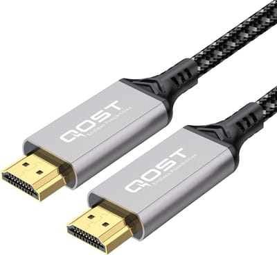 Qost - Premium HDMI Kabel 2.1 - HD High Speed 8K - Spacegrey - 1 Meter - 8K 60Hz - 4K 120Hz - 48 Gbps