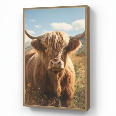 Wandlamp 70x100 cm - Oplaadbaar - Schotse hooglander - Dieren portret - Natuur - Dier - Wandlampen binnen woonkamer - Slaapkamer lamp - Decoratieve nachtlamp - Vloerlamp draadloos