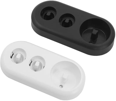 Dailygoods- Tandenborstelhouder - 2 stuks - Geschikt voor elektrische tandenborstels - Waterdicht PP-materiaal - Antislip basis - Eenvoudig zwart-wit design - Tandenborstelstandaard