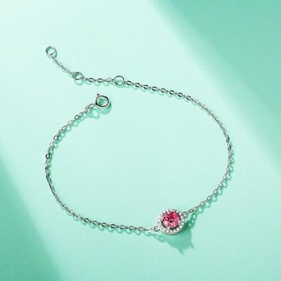 Serenity Day S925 Sterling Zilver Inlind 0 .5ct Roze Moissaniet Diamant Armband Voor Vrouwen Luxe Verjaardagsfeest Sieraden Cadeaus white
