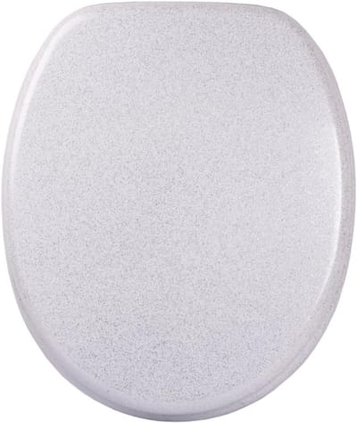 WC bril - Toiletzitting - Stil sluitend - Glitter design - 47x38 cm - Wit