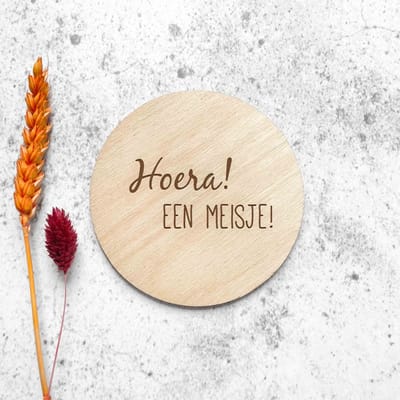 Cirkel | hoera een meisje | 10 cm | Fien & Feau
