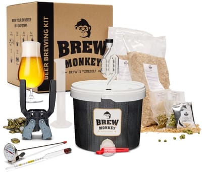 Brew Monkey Compleet Tripel - Bierbrouwpakket - Zelf Bier Brouwen Bierpakket - Gadgets Mannen - Vaderdagcadeau - Verjaardagscadeau voor Mannen - Origineel bier Cadeau - Verjaardag cadeau