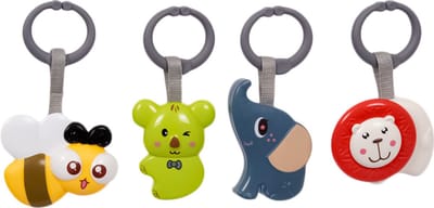Speelgoedtopdeals - Rammelaar Hangspeeltje Buggyspeeltje - Cadeauverpakking Bij Koala Olifant Leeuw