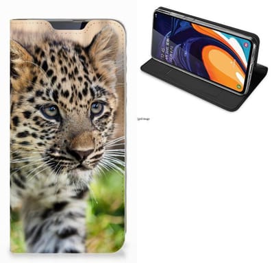 Standcase Hoesje voor Samsung Galaxy A60 Hoesje maken Baby Luipaard