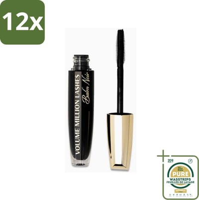 L'Oréal Paris - Mascara - Volume Million Lashes Balm Noir - Zwart - 8,9 ml - Voordeelverpakking - 12 stuks - Verzorging - Wimpers