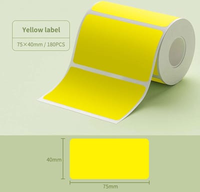 Niimbot - B3S(Pro)/K3/B31 Labels/Etiketten - 75*40mm - 180 vellen - Geel - 1 Rol