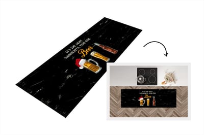Keukenloper - Loper keuken - Bier - Kerst - Quotes - Spreuken - It's the most wonderful time for beer - 150x50 cm - Keukenloper vinyl