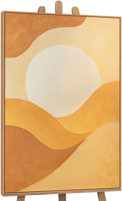 Canvas schilderij 120x80 cm handgeschilderd omarming van de dageraad – YS-Art Gallery – Lijst: Hout – Luxe wanddecoratie