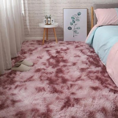 Tapijt Slaapkamer Bedtapijt Pluche Woonkamer Volledige Vloermat Meisje Ins Kamer Vuil Tapijt Bankkleed Warm Groot Kussen 40*120cm roze/paars