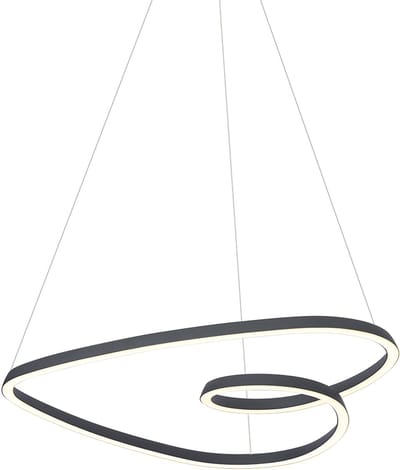 QAZQA circuit - Scandinavisch LED Hanglamp - 1 lichts - L 73 cm - Zwart - Woonkamer