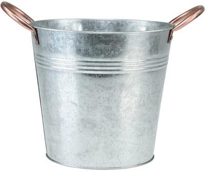 Bloempot met handvatten, metalen decoratie, Ø19cm H17cm