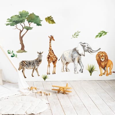 Dailygoods- Muurstickers Dieren - Muurstickers Kinderkamer - Muurstickers Babykamer - Muurstickers Woonkamer - Muurdecoratie - Zelfklevend Vinyl - Muurtattoo