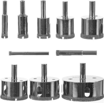 Tegelborenset 10-delig - Diamantboor set diamantboren maat 6 / 68mm - type gatzaag - tegelboren - diamantboor - Diamantmateriaal