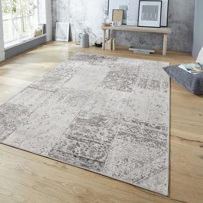 Patchwork vloerkleed – Pleasure Grijs/Creme Denain 120x170cm