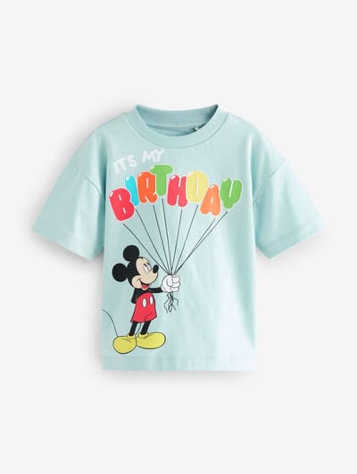 Next - Jongens - Mickey Mouse-T-shirt met korte mouwen - Blauw