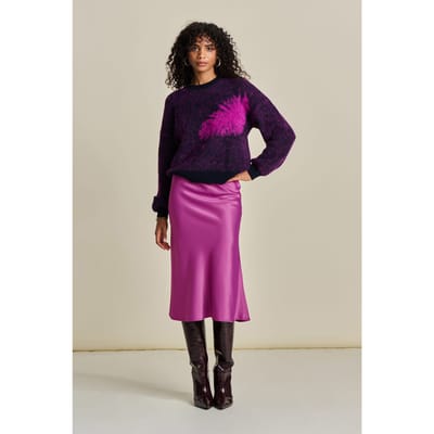 POM Amsterdam Skirt - Satin Cactus Pink Maat: 34 | Midi Rokken Outlet | Dames | Roze