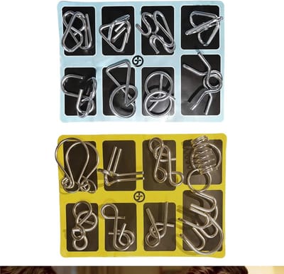 16 Delige Set Metalen IQ Puzzels voor Volwassenen en Kinderen vanaf 6 Jaar