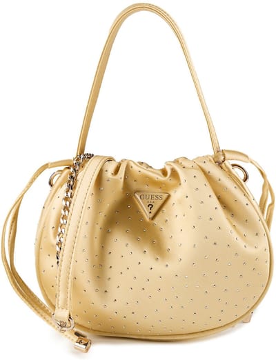 GUESS schoudertas handtas Elsie Pouch Gold goudkleurig