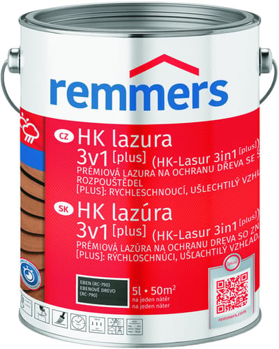 Remmers - HK 3in1 glazuur [plus] 5 l, Ebbenhout