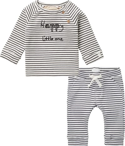 Noppies - Kledingset - Broek gestreept blauw wit - Shirt gestreept - Maat 68