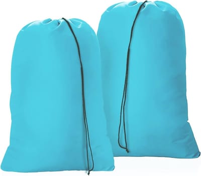 Grote Waszak Set van 2 - Opbergzak met Trekkoord 60x80cm, Vouwbaar, Voor Vuil, Speelgoed, Reizen, Thuis, Studentenhuis en Kamperen