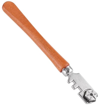 NTH products- Glassnijder Professioneel - 6 Wielen - Snijdikte 4-10 mm - Houten Handvat - Gewicht 18 g - Geschikt voor Kunstwerken - Glasgereedschap