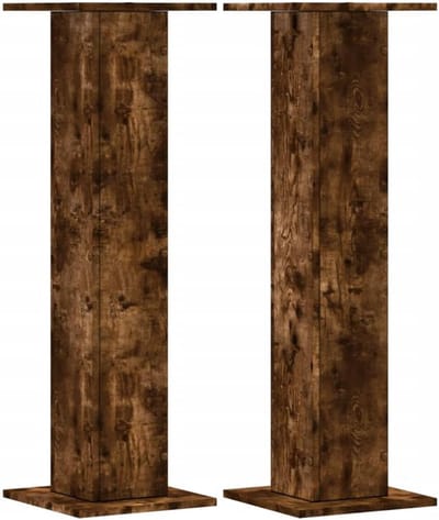 Set van 2 Houten Luidsprekerstandaards 95 cm Hoge Sierlijke Afwerking Eikenlook