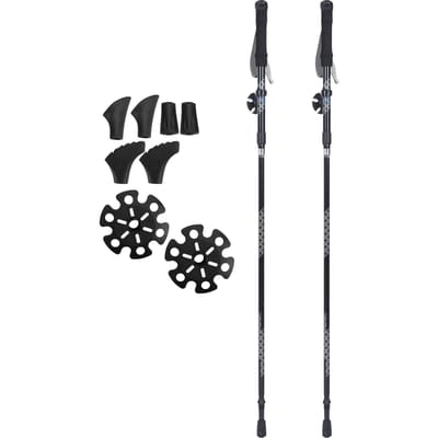 1 Paar 5-delige Opvouwbare Demping Alpenstock Binnenste Vergrendeling Telescopische Wandelstokken black