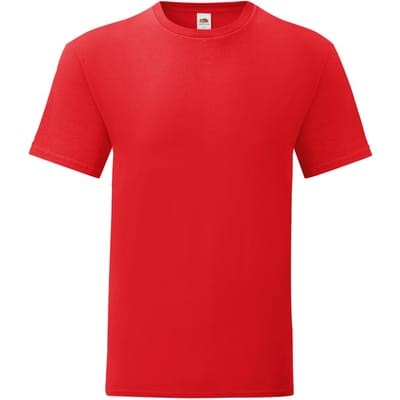 Fruit of the Loom Unisex volwassen iconisch T-shirt (Rood)