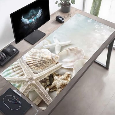 XXL Muismat - Bureau Onderlegger - Gaming Kantoor - Waterdicht Anti-slip - 100x50cm - Beige