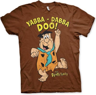 The Flintstones Heren Tshirt -S- Yabba-Dabba-Doo Bruin