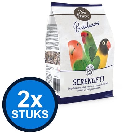 2x Deli Nature - Birdelicious grote parkieten serengeti 2,5kg - Vogelvoer - 2.5 kg