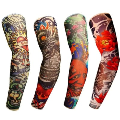 Nivard Tattoo Sleeve - Voor Volwassenen - Mouw - Tatoeage - Arm Warmer - Zonbescherming - UV Beschermend - 10 Stuks