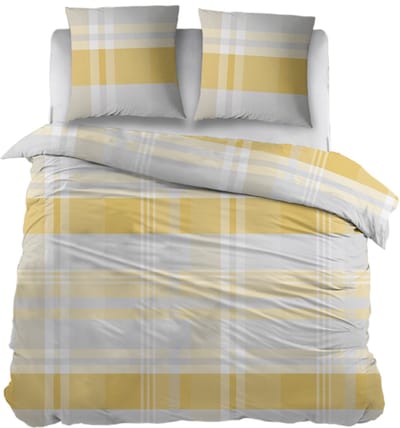 Snoozing Ineke Dekbedovertrek - Tweepersoons - 200x200/220 cm - Yellow