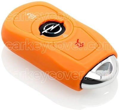 Autosleutel Hoesje geschikt voor Opel - SleutelCover - Silicone Autosleutel Cover - Sleutelhoesje Oranje