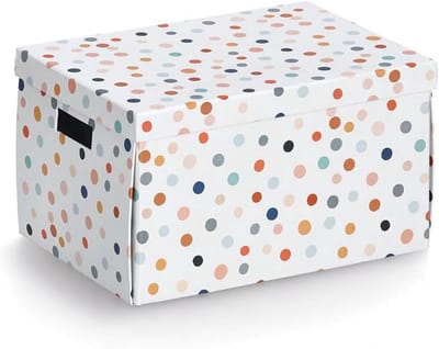 Opbergdoos met stippen voor kinderkamer - Gemaakt van gerecycled karton