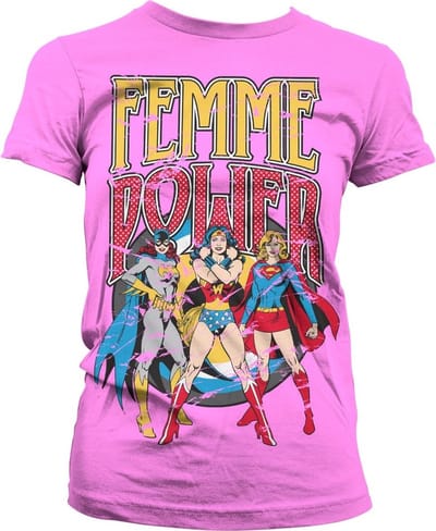 DC Comics Femme Power Girly T-shirt voor dames, roze
