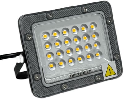 Optonica LED Bouwlamp 20W – 2000lm – 3000K – Zwart – IP65 – Floodlight voor Bouw & Werkplaats