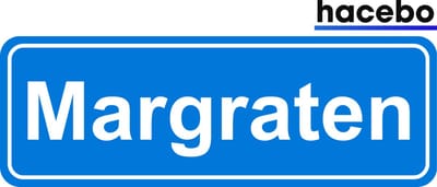 Hacebo - Plaatsnaam Sticker - 29x10 CM - Margraten sticker - Verkeersborden sticker - grappige cadeaus - Margraten