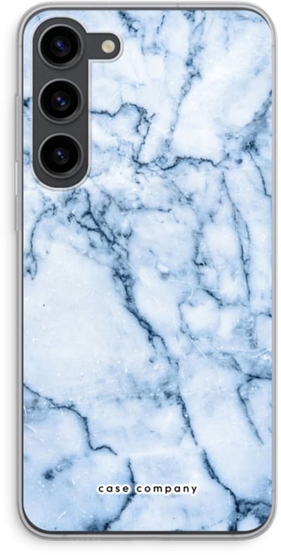 Case Company® - Hoesje geschikt voor Samsung Galaxy S23 Plus hoesje - Blauw marmer - Soft Cover Telefoonhoesje - Bescherming aan alle Kanten en Schermrand