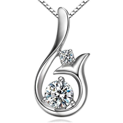 Lumici® | CrystalDolphin Ketting - Kristal - Dolfijn - Necklace - Zee - Zeemeermin - Mermaid - Tail - Vis - Staart - Vin - Vissen - Boot - Zomer - Tropisch- Cadeau Voor Vrouwen - Moederdag Cadeau - Valentijn - Kerst - Liefde - Verrassing - Zilver