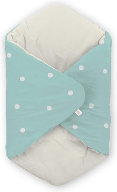ML Poppen: DEKENTJE AQUA 56x45x3cm, katoen, turkoois, 3+