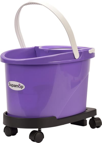 D&L Vloerwisser Supa Mop - Spinner Mop & Onderstel met Wielen - Paars