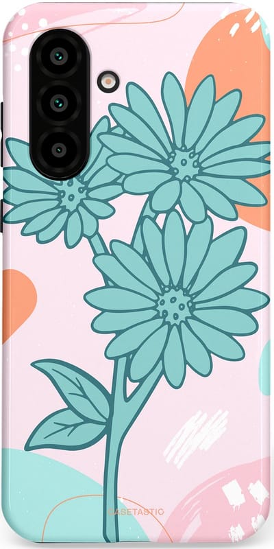 Casetastic hoesje geschikt voor Samsung Galaxy A36 / Samsung Galaxy A56 - Dubbellaagse bescherming - Roze Oranje Bloemen - Fashion Case - Wit Mintgroen Lichtroze Lichtblauw