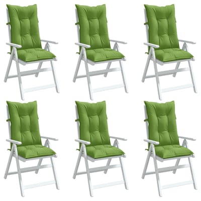 vidaXL Stoelkussens 6 st hoge rug 120x50x7 cm stof gemêleerd groen