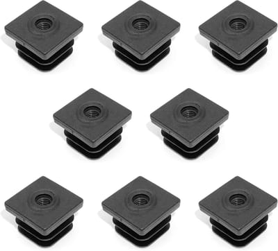 Schroefdraadstoppen Vierkant - Versteldoppen Buizen - Meubels Stabiliseren - Hoge Draagkracht - 8 Stuks 30mm - Zwart