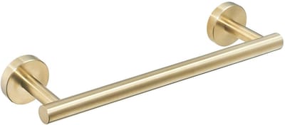 Dailygoods- Handdoekhouder met Geborsteld Gouden Afwerking - Handdoekrek - Handdoekhouder Badkamer - Handdoekhouder Keuken - Roestvrij Staal - Schroefbevestiging - Handdoekstang